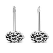 6pairs, Round Celtic Knot Silver Stud Earrings, ep258